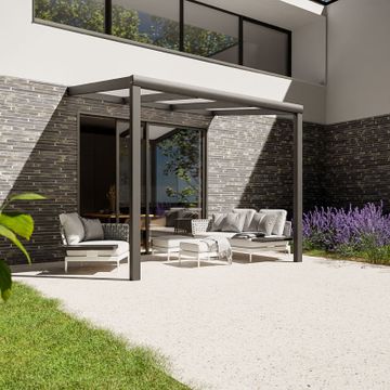 Pratt & Söhne Terrassenüberdachung Opal Polycarbonat 16 mm 3 x 2,5 m
