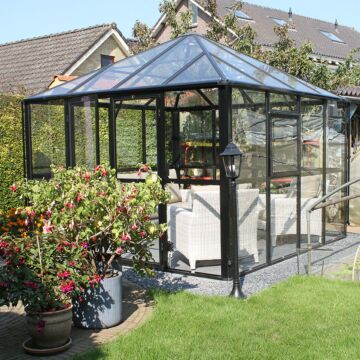 Gardenmeister Royal Park 100 Glaspavillon Sicherheitsglas 4 mm schwarz